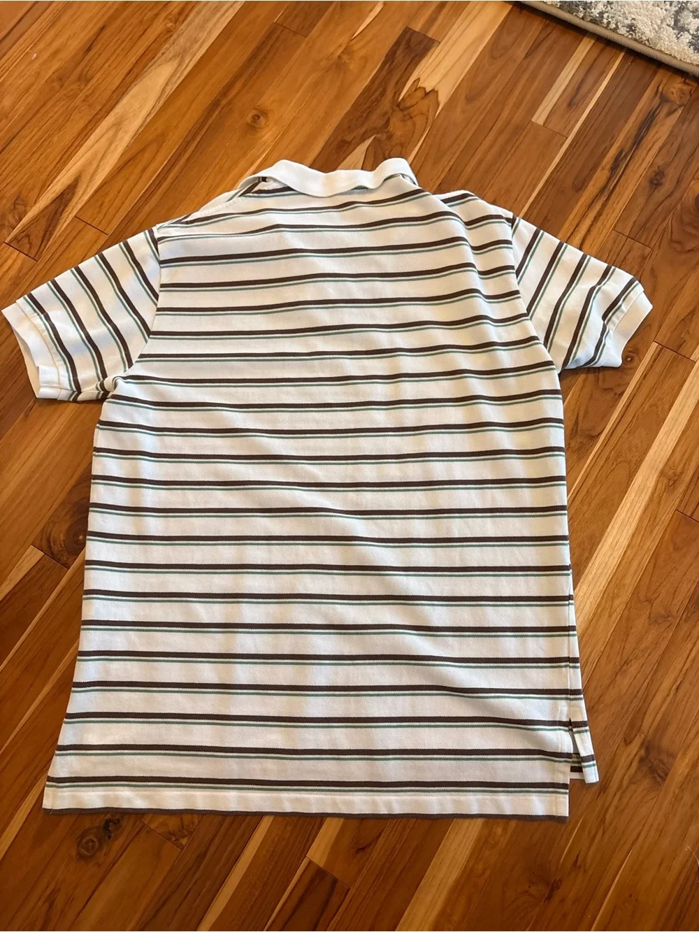 Polo by Ralph Lauren White Stripe Cotton Polo Shirt - Men's